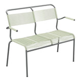 Schaffner Säntis Banc Spaghetti 2 places avec accoudoirs – Vert Pastel 64 / Graphite 73