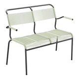 Schaffner Säntis Banc Spaghetti 2 places avec accoudoirs – Vert Pastel 64 / Anthracite 77