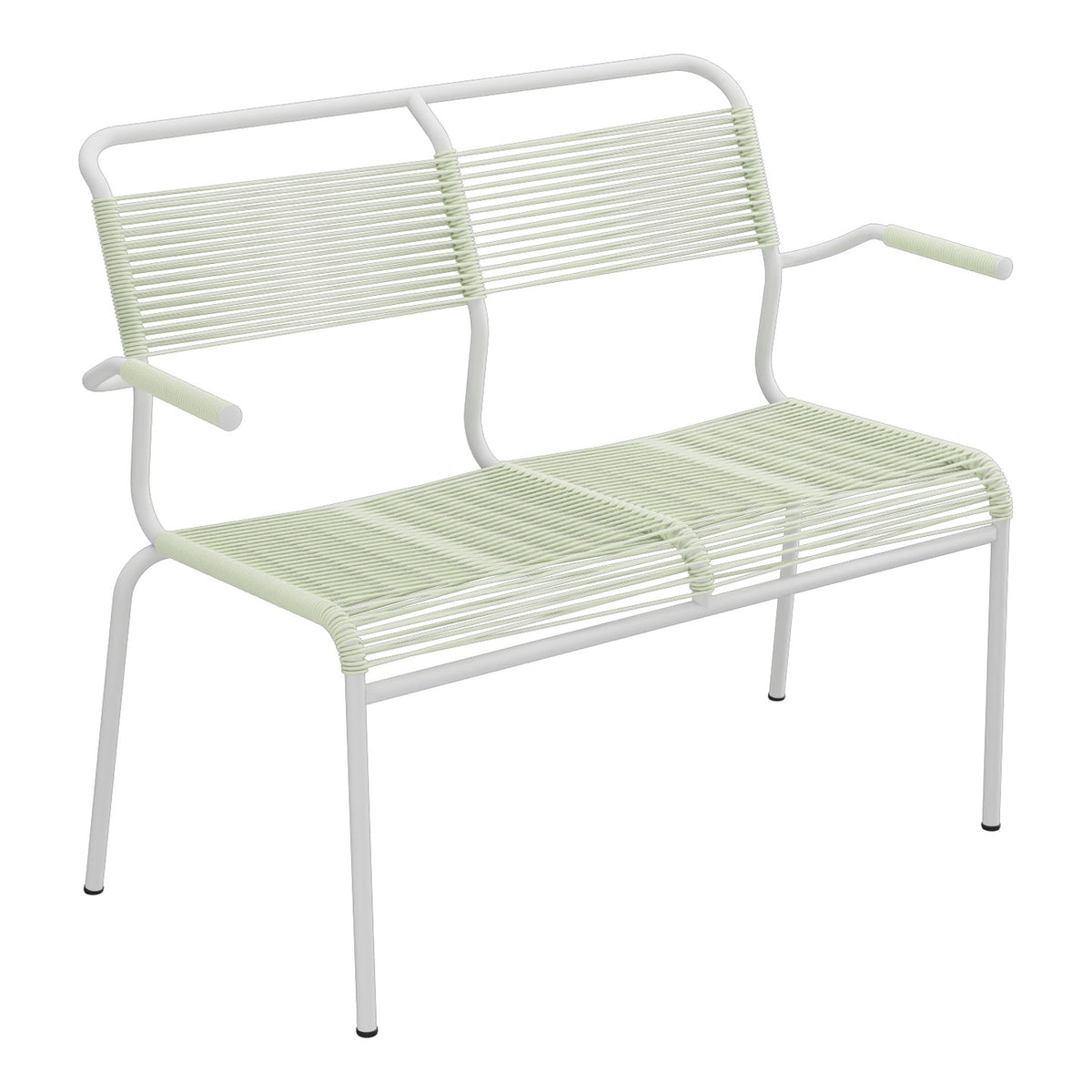 Schaffner Säntis Banc Spaghetti 2 places avec accoudoirs – Vert Pastel 64 / Gris Argent 78