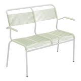 Schaffner Säntis Banc Spaghetti 2 places avec accoudoirs – Vert Pastel 64 / Gris Argent 78