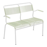 Schaffner Säntis Banc Spaghetti 2 places avec accoudoirs – Vert Pastel 64 / Blanc 90