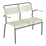 Schaffner Säntis Banc Spaghetti 2 places avec accoudoirs – Vert Pastel 64 / Noir 91