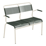 Schaffner Säntis Banc Spaghetti 2 places avec accoudoirs – Vert Sapin 66 / Sable Pastel 15
