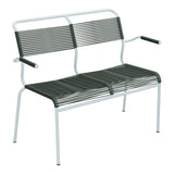 Schaffner Säntis Banc Spaghetti 2 places avec accoudoirs – Vert Sapin 66 / Bleu Pastel 51