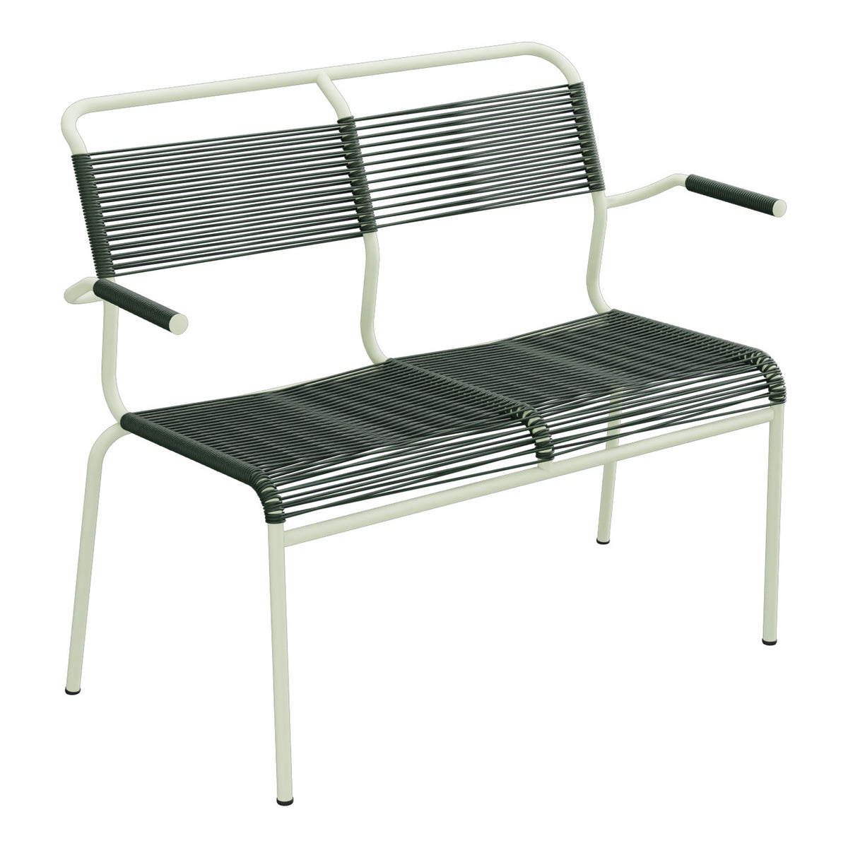 Schaffner Säntis Banc Spaghetti 2 places avec accoudoirs – Vert Sapin 66 / Vert Pastel 64