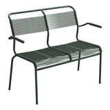 Schaffner Säntis Banc Spaghetti 2 places avec accoudoirs – Vert Sapin 66 / Vert Sapin 66