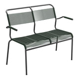 Schaffner Säntis Banc Spaghetti 2 places avec accoudoirs – Vert Sapin 66 / Anthracite 77