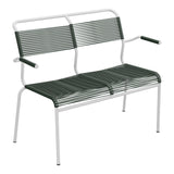 Schaffner Säntis Banc Spaghetti 2 places avec accoudoirs – Vert Sapin 66 / Gris Argent 78