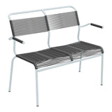 Schaffner Säntis Banc Spaghetti 2 places avec accoudoirs – Anthracite 77 / Bleu Pastel 51