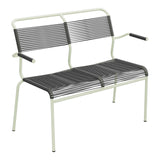 Schaffner Säntis Banc Spaghetti 2 places avec accoudoirs – Anthracite 77 / Vert Pastel 64