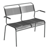Schaffner Säntis Banc Spaghetti 2 places avec accoudoirs – Anthracite 77 / Graphite 73