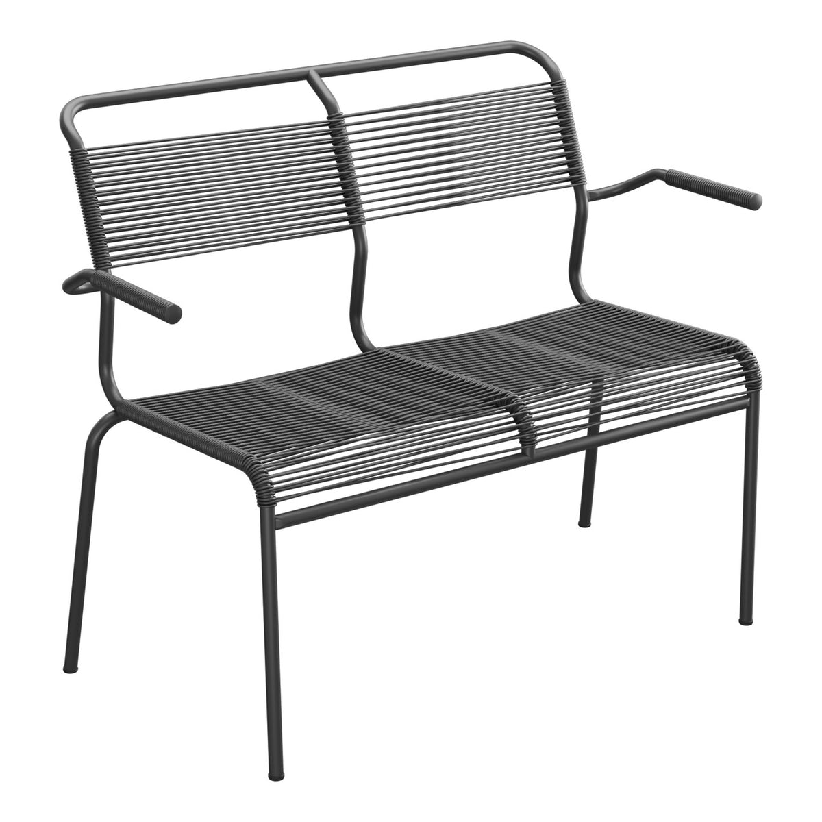 Schaffner Säntis Banc Spaghetti 2 places avec accoudoirs – Anthracite 77 / Anthracite 77