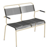 Schaffner Säntis Banc Spaghetti 2 places avec accoudoirs – Anthracite 77 / Marron Pastel 83