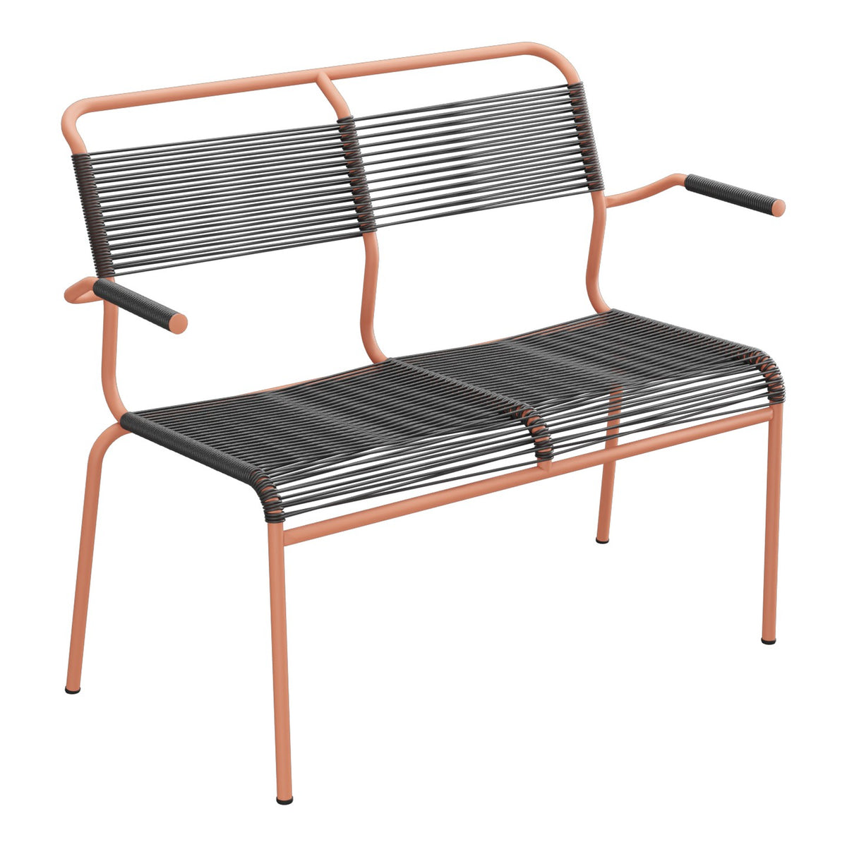 Schaffner Säntis Banc Spaghetti 2 places avec accoudoirs – Anthracite 77 / Terracotta 84