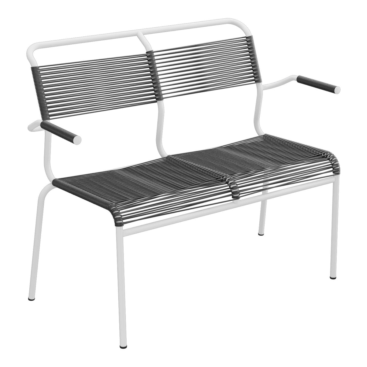 Schaffner Säntis Banc Spaghetti 2 places avec accoudoirs – Anthracite 77 / Blanc 90