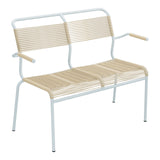 Schaffner Säntis Banc Spaghetti 2 places avec accoudoirs – Marron Pastel 83 / Bleu Pastel 51