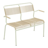 Schaffner Säntis Banc Spaghetti 2 places avec accoudoirs – Marron Pastel 83 / Vert Pastel 64