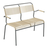 Schaffner Säntis Banc Spaghetti 2 places avec accoudoirs – Marron Pastel 83 / Graphite 73