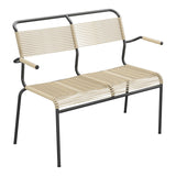 Schaffner Säntis Banc Spaghetti 2 places avec accoudoirs – Marron Pastel 83 / Anthracite 77