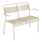 Schaffner Säntis Banc Spaghetti 2 places avec accoudoirs – Marron Pastel 83 / Gris Argent 78