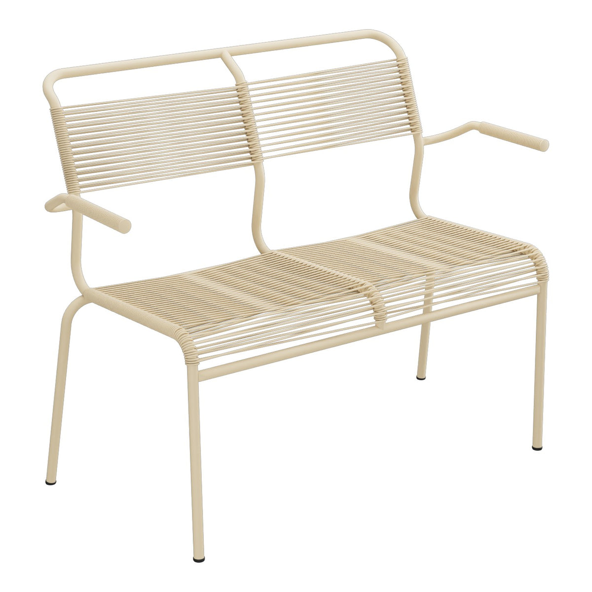 Schaffner Säntis Banc Spaghetti 2 places avec accoudoirs – Marron Pastel 83 / Marron Pastel 83