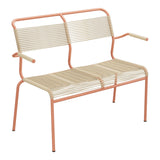 Schaffner Säntis Banc Spaghetti 2 places avec accoudoirs – Marron Pastel 83 / Terracotta 84