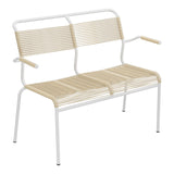 Schaffner Säntis Banc Spaghetti 2 places avec accoudoirs – Marron Pastel 83 / Blanc 90
