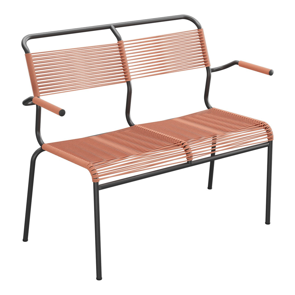 Schaffner Säntis Banc Spaghetti 2 places avec accoudoirs – Terracotta 84 / Anthracite 77