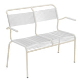 Schaffner Säntis Banc Spaghetti 2 places avec accoudoirs – Blanc 90 / Sable Pastel 15