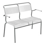 Schaffner Säntis Banc Spaghetti 2 places avec accoudoirs – Blanc 90 / Graphite 73