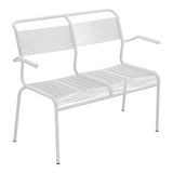Schaffner Säntis Banc Spaghetti 2 places avec accoudoirs – Blanc 90 / Gris Argent 78