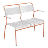 Schaffner Säntis Banc Spaghetti 2 places avec accoudoirs – Blanc 90 / Terracotta 84