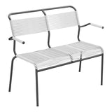 Schaffner Säntis Banc Spaghetti 2 places avec accoudoirs – Blanc 90 / Noir 91