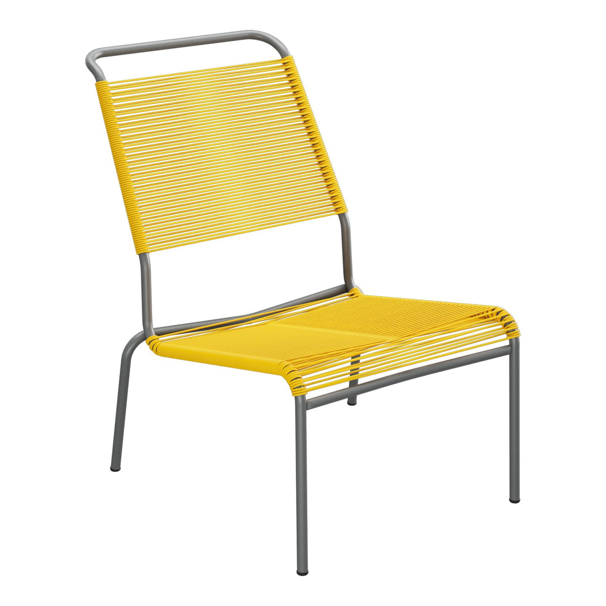 Schaffner Säntis Chaise basse Haut dossier Spaghetti – Jaune 11 / Graphite 73