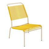 Schaffner Säntis Chaise basse Haut dossier Spaghetti – Jaune 11 / Marron Pastel 83