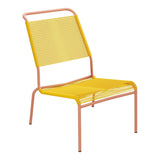 Schaffner Säntis Chaise basse Haut dossier Spaghetti – Jaune 11 / Terracotta 84