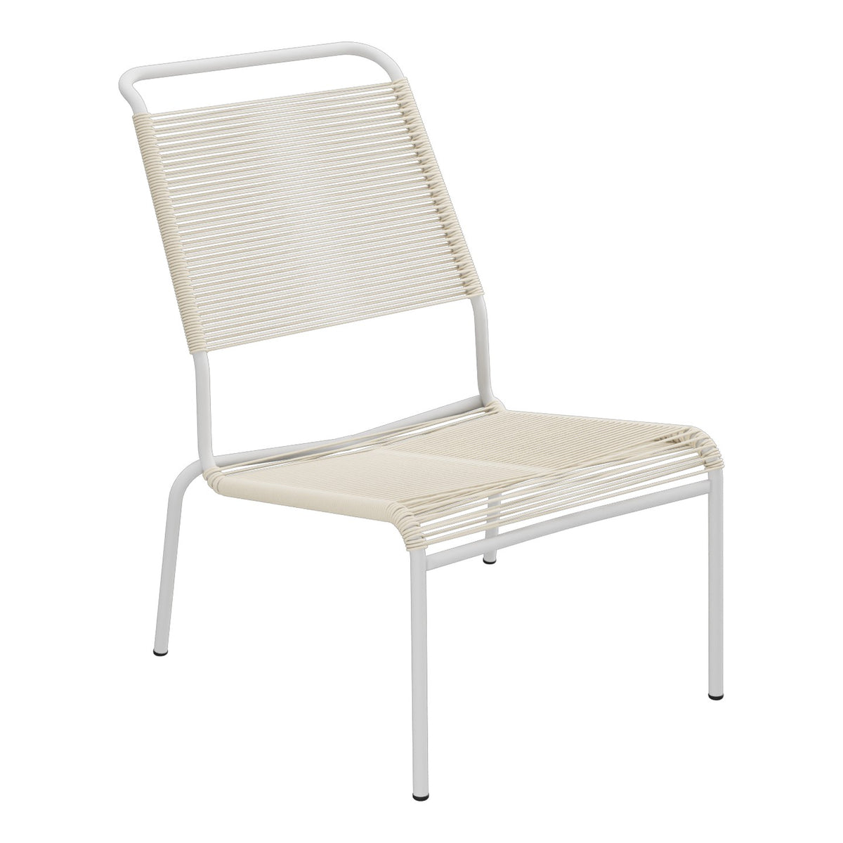 Schaffner Säntis Chaise basse Haut dossier Spaghetti – Sable Pastel 15 / Gris Argent 78