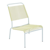 Schaffner Säntis Chaise basse Haut dossier Spaghetti – Jaune Buis 18 / Bleu Pastel 51