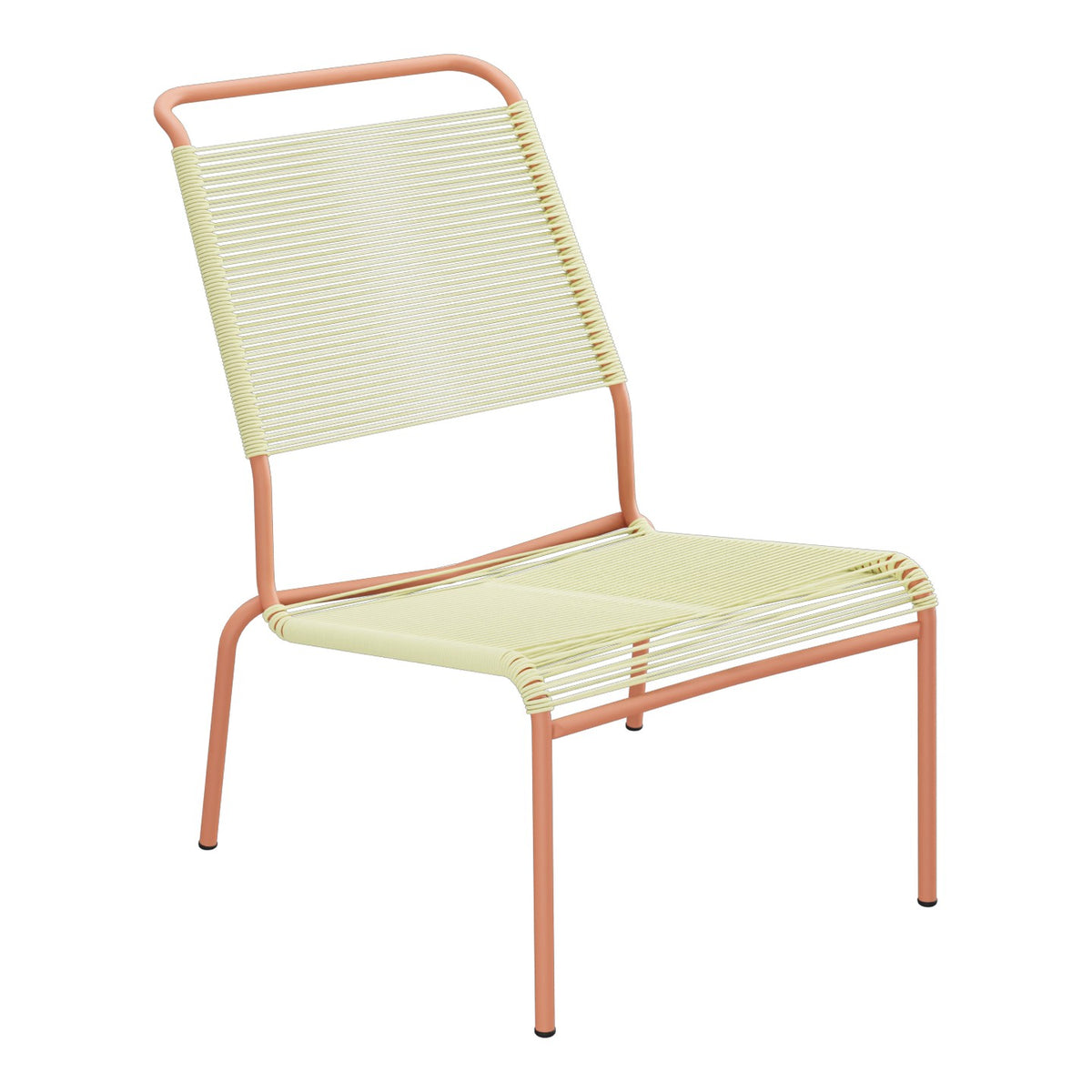 Schaffner Säntis Chaise basse Haut dossier Spaghetti – Jaune Buis 18 / Terracotta 84
