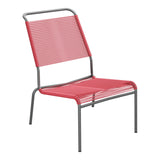 Schaffner Säntis Chaise basse Haut dossier Spaghetti – Rouge Érable 33 / Graphite 73