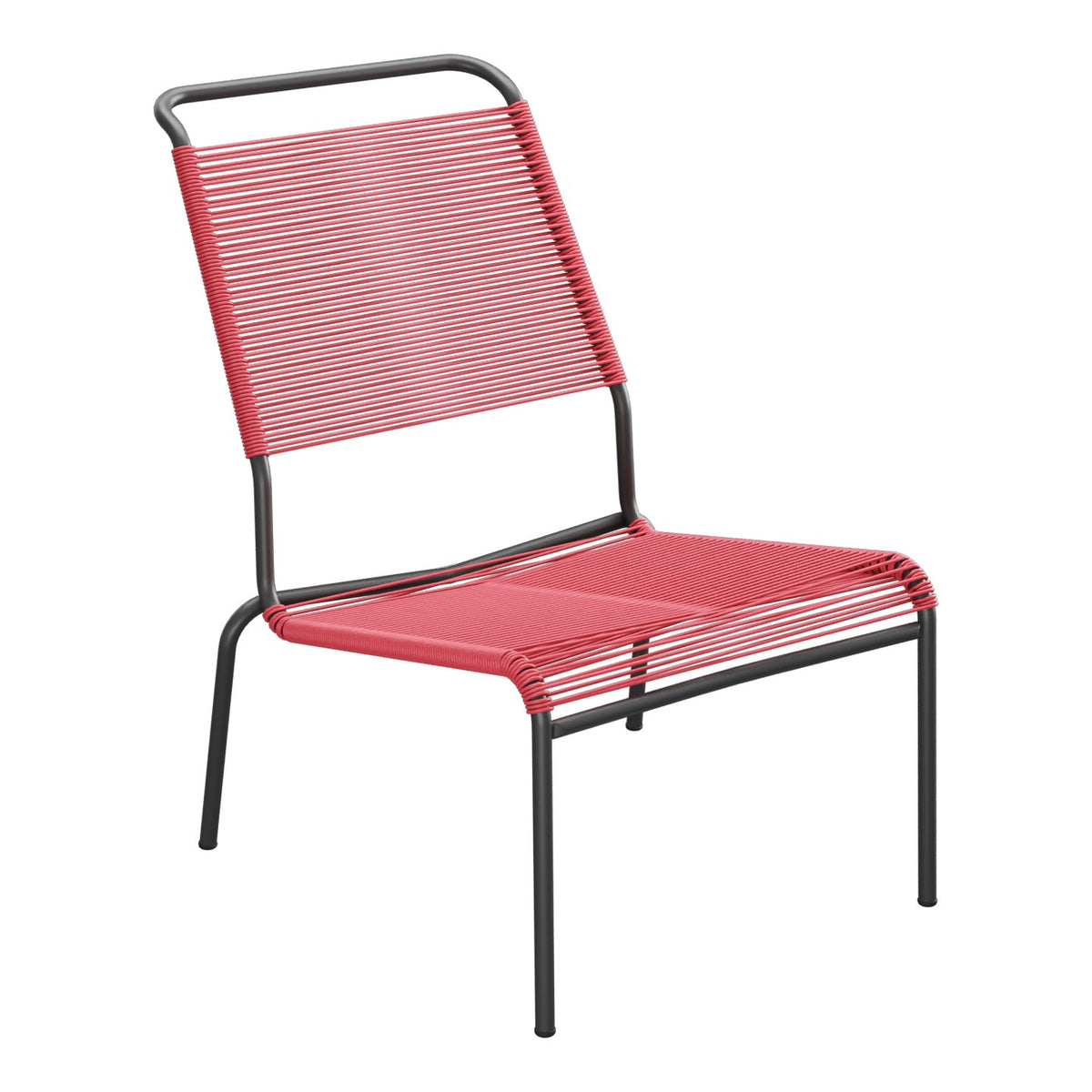 Schaffner Säntis Chaise basse Haut dossier Spaghetti – Rouge Érable 33 / Anthracite 77