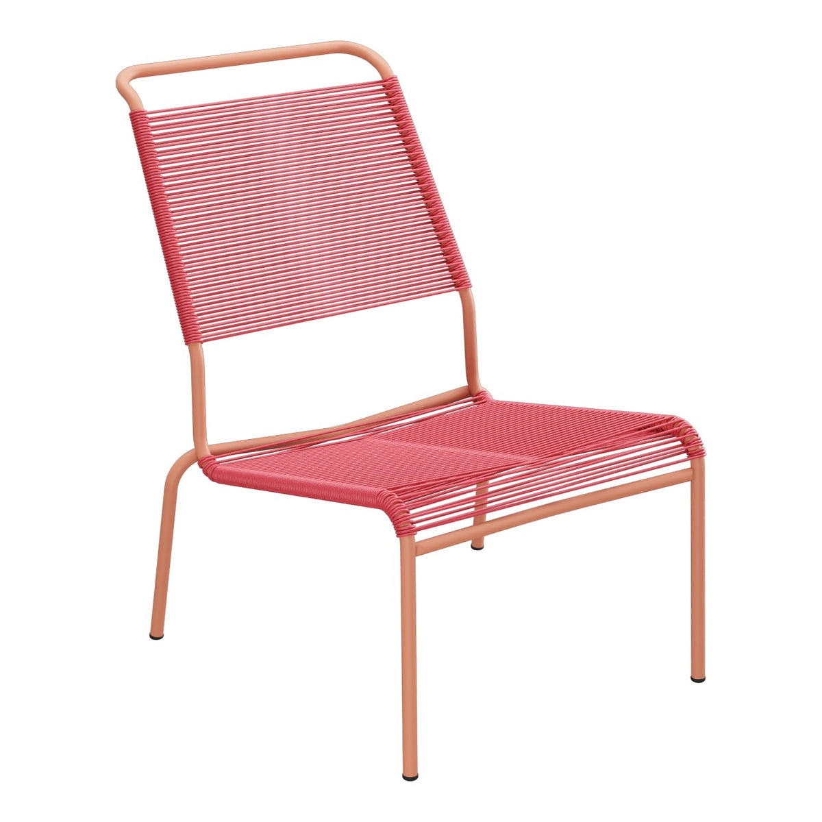 Schaffner Säntis Chaise basse Haut dossier Spaghetti – Rouge Érable 33 / Terracotta 84