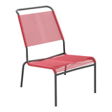 Schaffner Säntis Chaise basse Haut dossier Spaghetti – Rouge Érable 33 / Noir 91