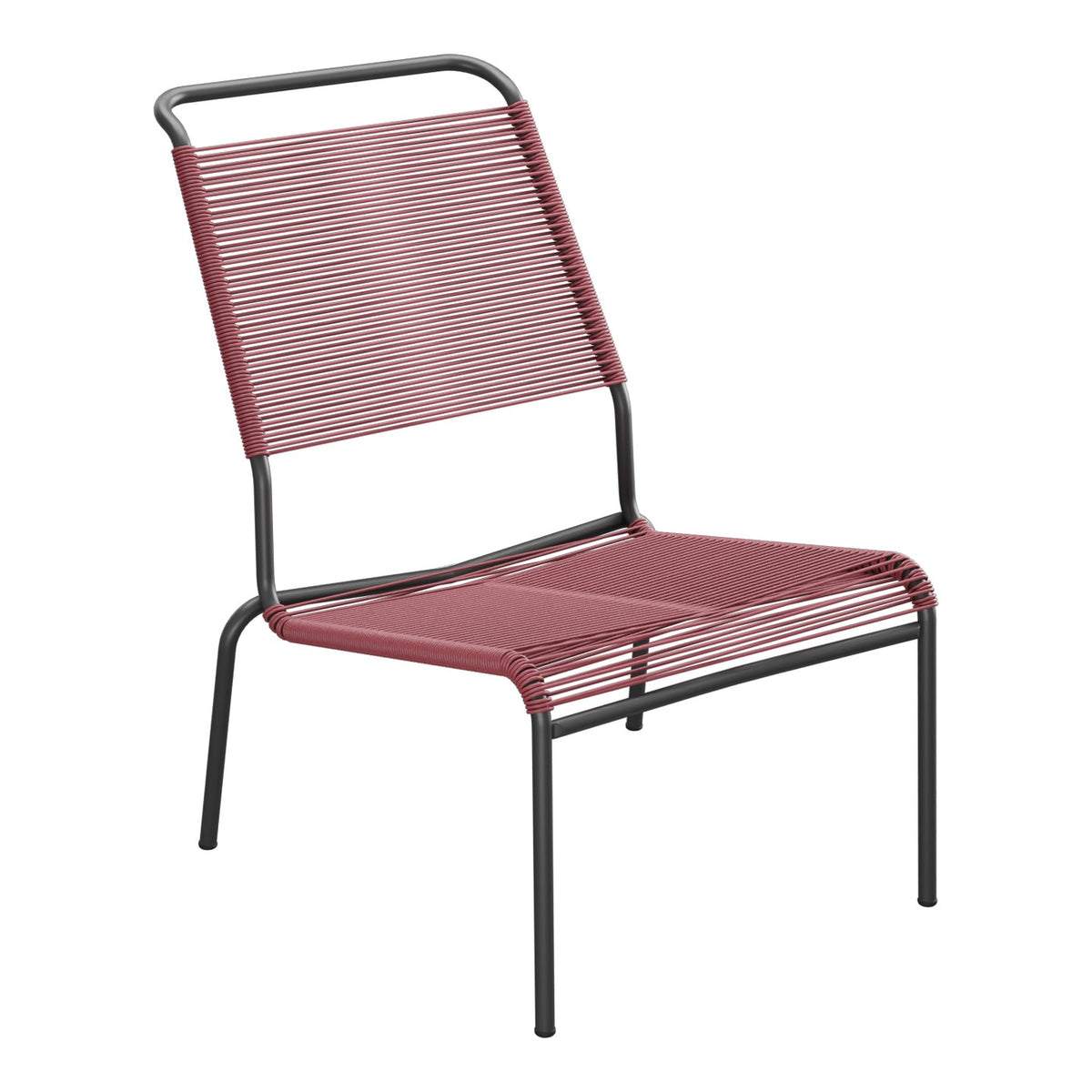 Schaffner Säntis Chaise basse Haut dossier Spaghetti – Bordeaux 38 / Anthracite 77