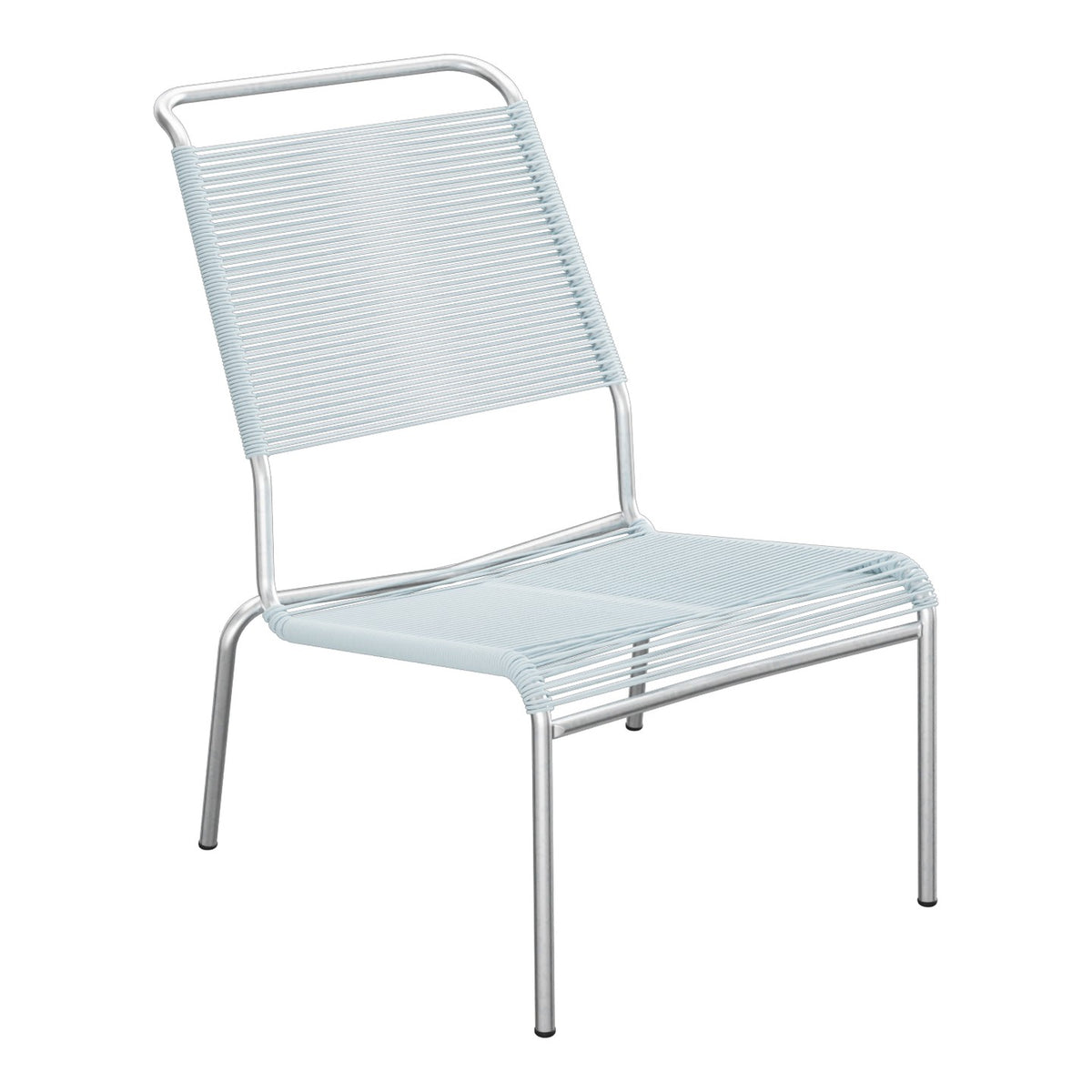 Schaffner Säntis Chaise basse Haut dossier Spaghetti – Bleu Pastel 51 / Galvanisé à chaud 02