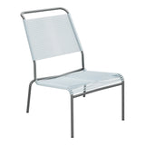 Schaffner Säntis Chaise basse Haut dossier Spaghetti – Bleu Pastel 51 / Graphite 73