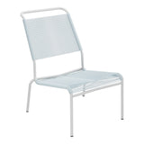 Schaffner Säntis Chaise basse Haut dossier Spaghetti – Bleu Pastel 51 / Gris Argent 78