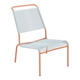 Schaffner Säntis Chaise basse Haut dossier Spaghetti – Bleu Pastel 51 / Terracotta 84