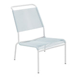 Schaffner Säntis Chaise basse Haut dossier Spaghetti – Bleu Pastel 51 / Blanc 90