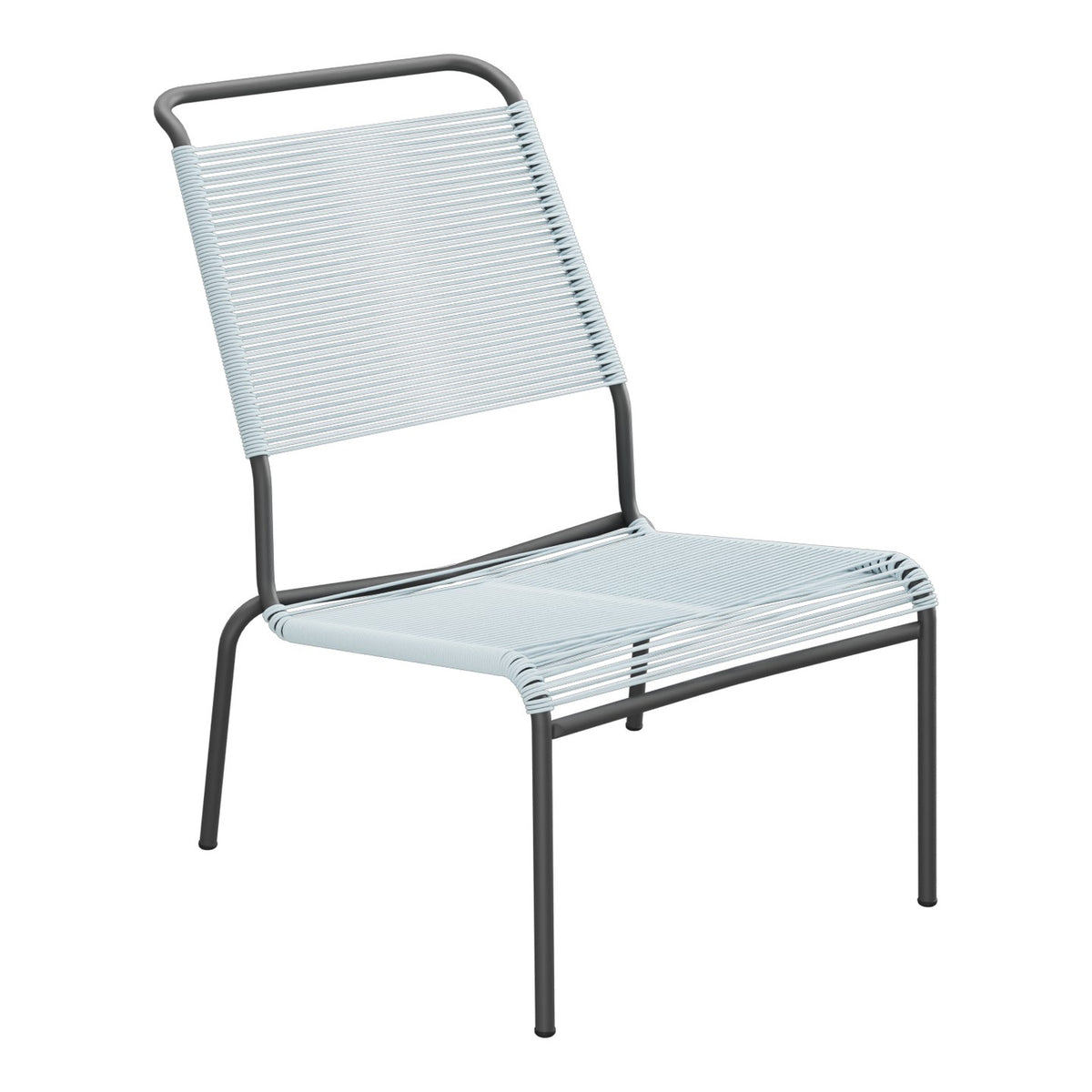 Schaffner Säntis Chaise basse Haut dossier Spaghetti – Bleu Pastel 51 / Noir 91
